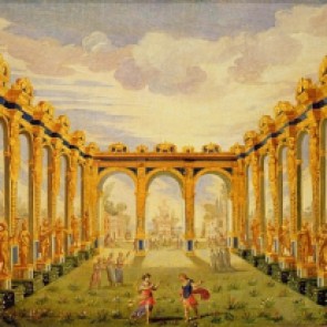 Titolo dell'immagine, Giacomo Torelli - Act III, scene V, Courtyard of the Elysian Fields